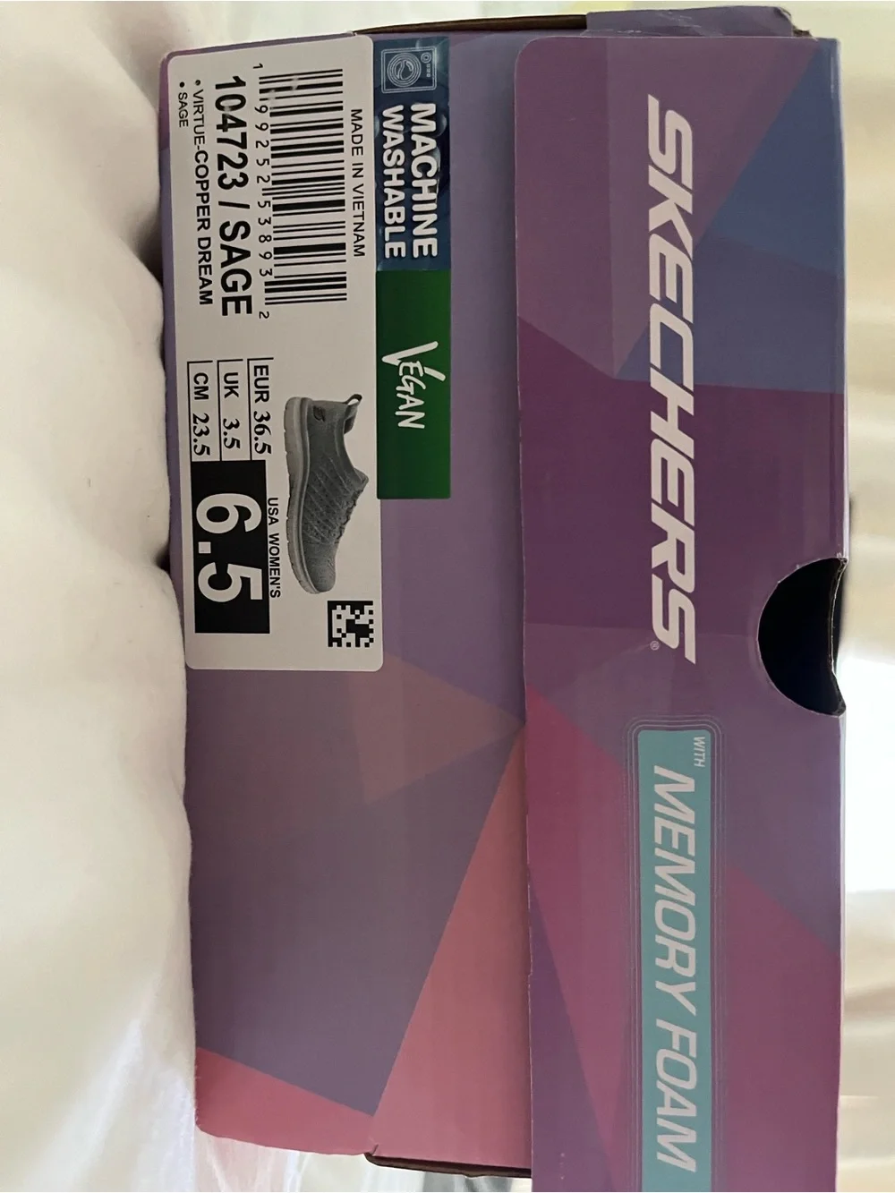 Brand New Skechers Knit Slip-On Sneakers in Sage, Virtue Copper Dream